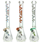 18" AFM Munching Clear Glass 9mm Beaker Bong Bundle