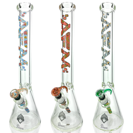 18" AFM Munching Clear Glass 9mm Beaker Bong Bundle
