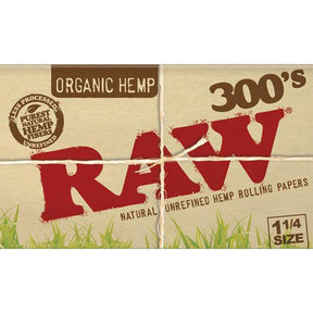 RAW 有機大麻 300 張 1 1/4 吋捲菸紙