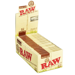 25件裝展示盒 - RAW 有機大麻捲菸紙 - 1 1/2"