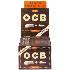 24 片裝展示盒 - OCB Virgin 未漂白捲煙紙與濾嘴
