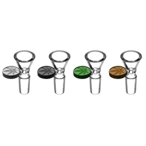 壓花葉片草本煙具滑槽 - 14mm 公接頭 / 顏色隨機