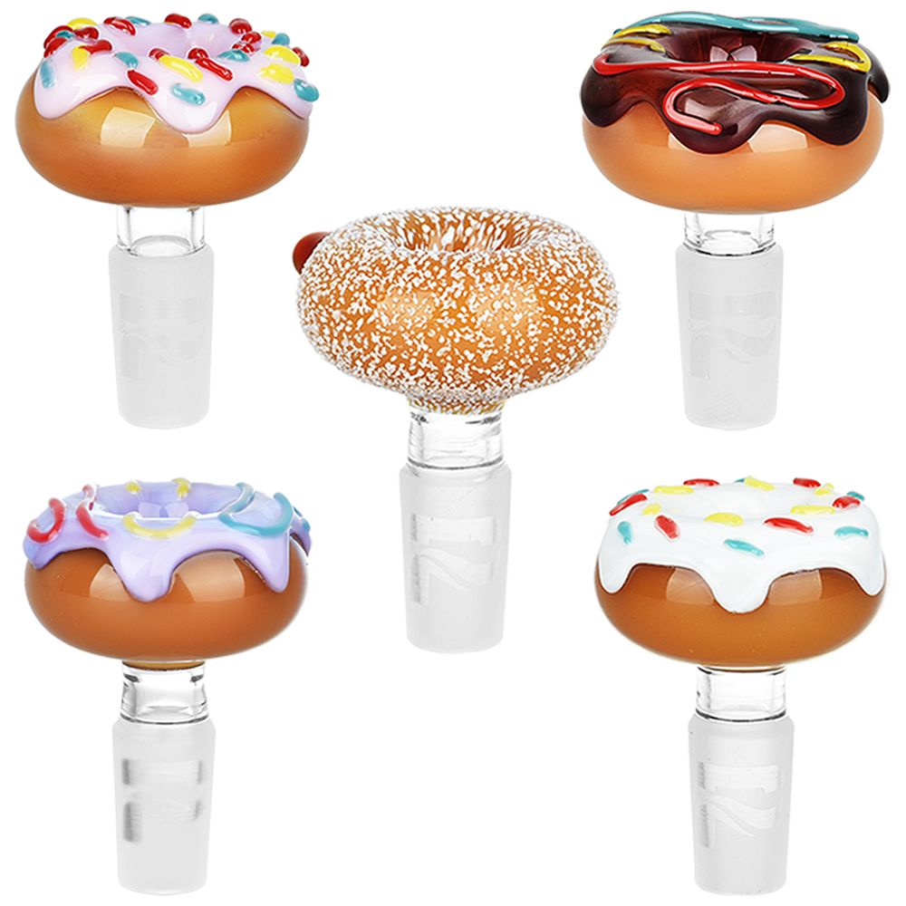 12PC DISPLAY - Pulsar Donuts Herb Slide - 14mm M / Assorted Colors