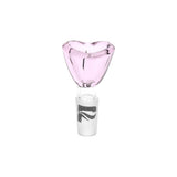 9CT DISPLAY - Pulsar Heart-Shaped Bowl Herb Slide - 14mm M / Pink