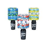 9CT DISPLAY - Pulsar Inside Print Mosaic Bead Grip Herb Slide - 14mm M/Assorted Colors