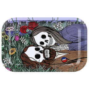 Grateful Dead x Pulsar 金屬捲菸盤 - 花卉情侶 / 11" x 7"