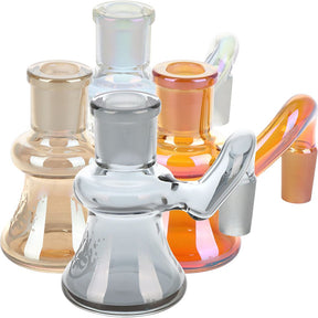 4CT BUNDLE - Pulsar Electroplated Glass Dropdown Ash Catcher - 14mm / 90D / Assorted Colors