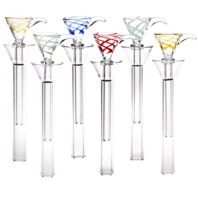 6CT BUNDLE - Glass Funnel Herb Slide/Downstem Set - 3.3" / Assorted Colors
