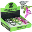 9CT DISPLAY - SeshGear Chromatic Pushed Bowl w Pulled Handle  - 14mm M / Assorted Colors