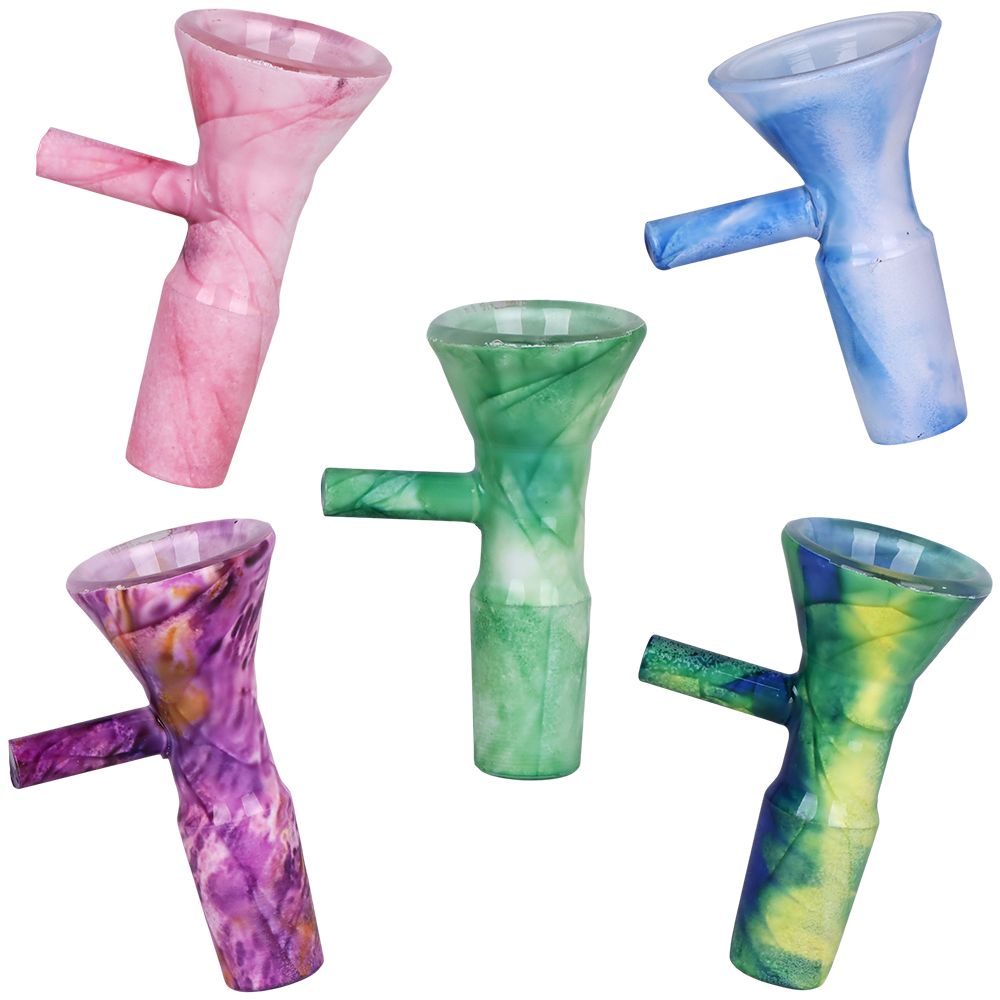 15CT BUNDLE - Marbled Herb Slides - 14mm M / Assorted Colors