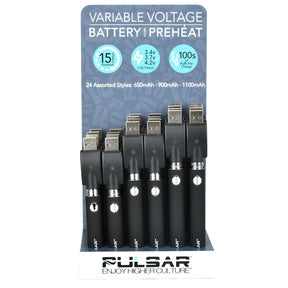 24入陳列盒 - Pulsar 可調電壓筆型電池 - 混合毫安時