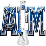18" Dallas Football 5mm Beaker Bong Bundle