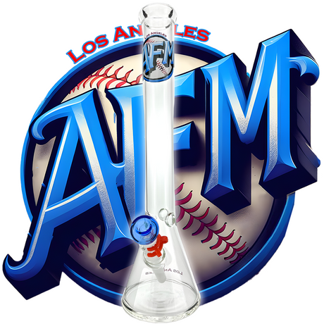 18" Los Angeles Baseball Beaker Bong Bundle