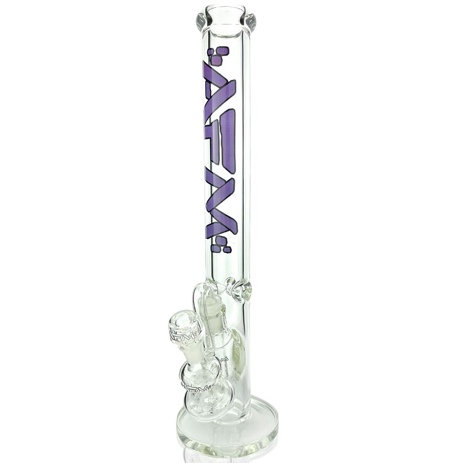 18" AFM Lightbeam Clear Glass 9mm Straight Tube Bong Bundle