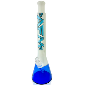 18" AFM Quasar Glass Beaker Bong – Ivory/ Ink Blue
