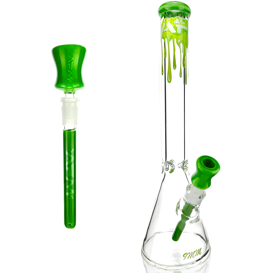 18" AFM Drippy Clear 9mm Glass Beaker Bong Bundle Set