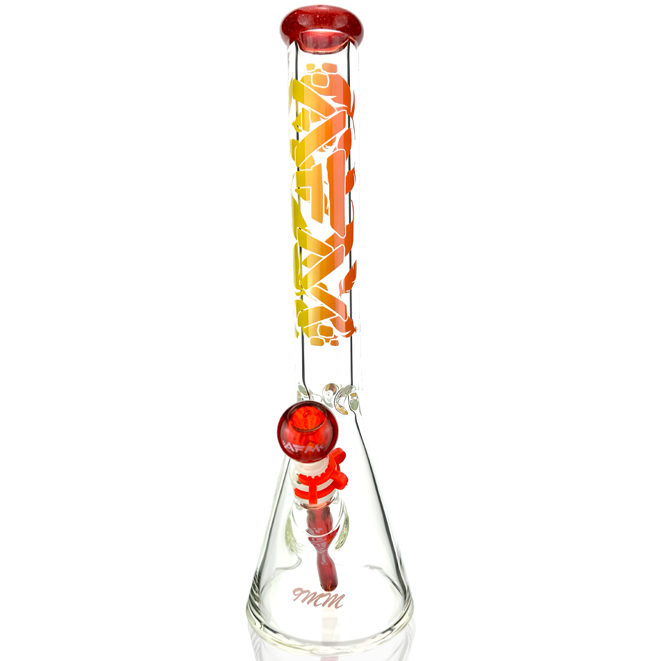 18" AFM Phoenix 9mm Clear Glass Beaker Bong Bundle Set