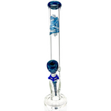18" Wildstyle Graffiti Colored Glass Straight Beaker Bong