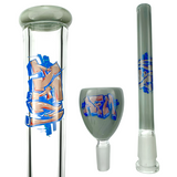 18" Wildstyle Graffiti Colored Glass Straight Beaker Bong