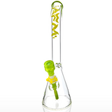 18" Wavy Bent Neck 7mm Colored Lip Glass Beaker Bong Bundle