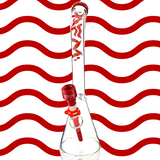 18" Wavy Bent Neck 7mm Colored Lip Glass Beaker Bong Bundle