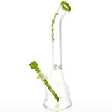 18" Wavy Bent Neck 7mm Colored Lip Glass Beaker Bong Bundle