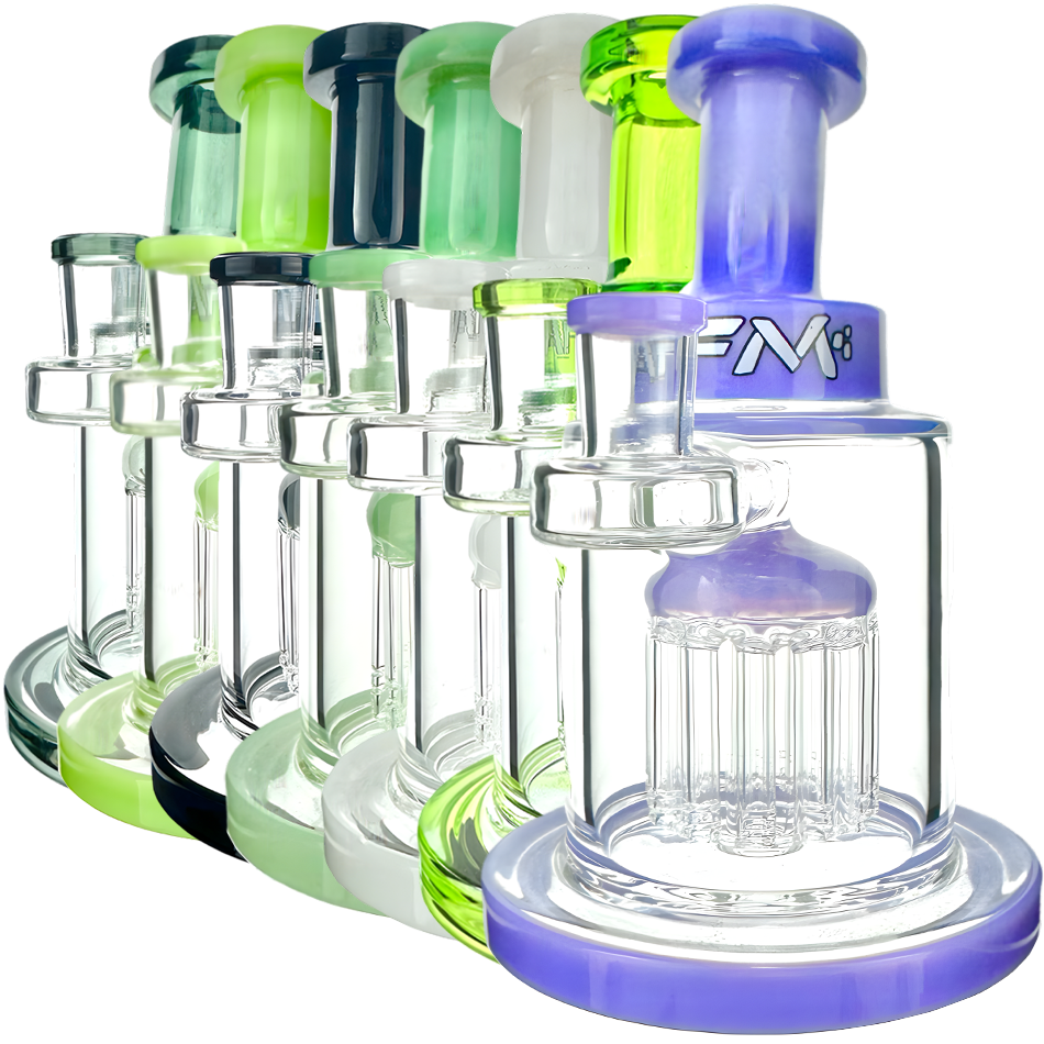 7" AFM Eight Arm Perc Tank Glass Dab Rig + Banger Boxed Set