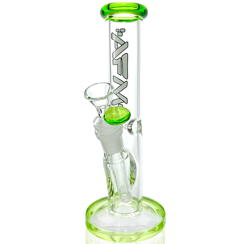 8″ AFM Colored Lip Clear Mini Straight Tube Beaker