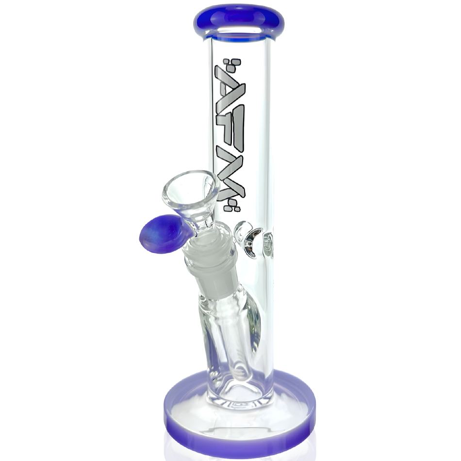 8″ AFM Colored Lip Clear Mini Straight Tube Beaker