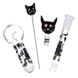 Pulsar Superstitious Kitty 夜光玻璃草本煙斗組合 - 9.75 英寸 / 14 毫米接口