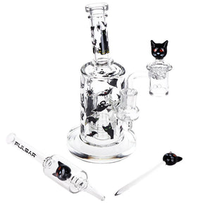 Set de Dab Rig de Vidrio Pulsar Superstitious Kitty - 8" / 14mm F