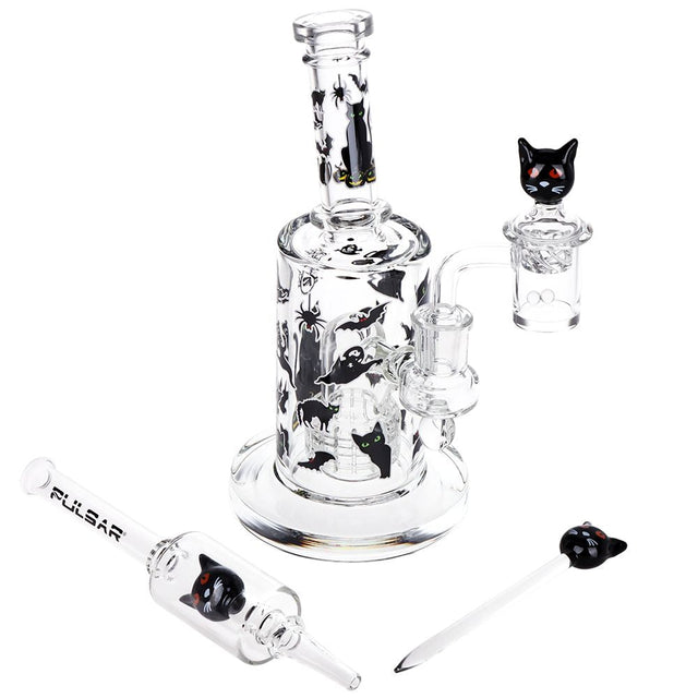 Set de Dab Rig de Vidrio Pulsar Superstitious Kitty - 8" / 14mm F