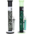 2CT 套裝 - Pulsar 三色穿孔直筒玻璃水煙斗 - 11.5 英寸 / 14mm 母頭 / 綠黑色、白黑色