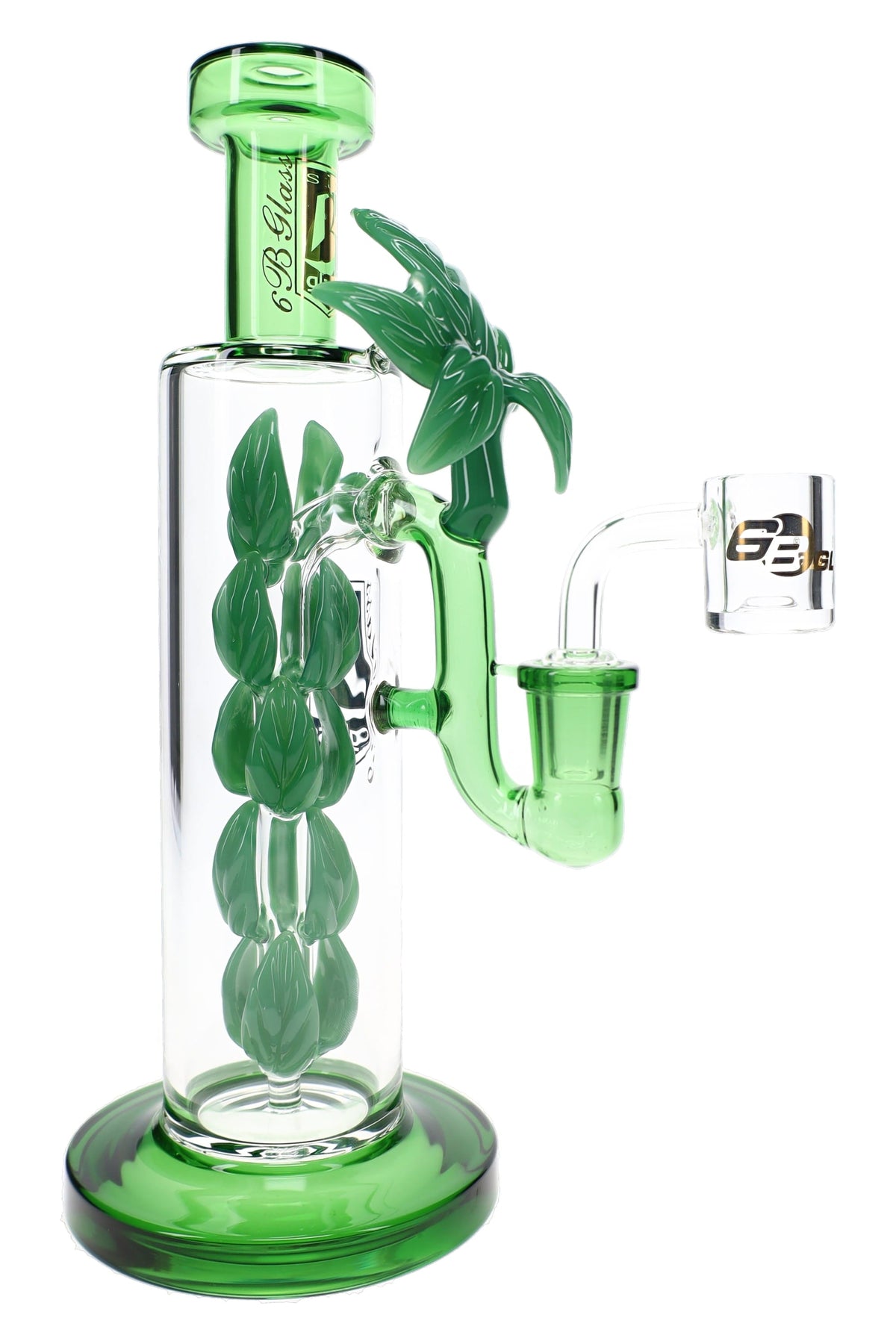 6B Glass Leaf Vine Perc Dab Rig – 10″