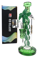 6B Glass Leaf Vine Perc Dab Rig – 10″