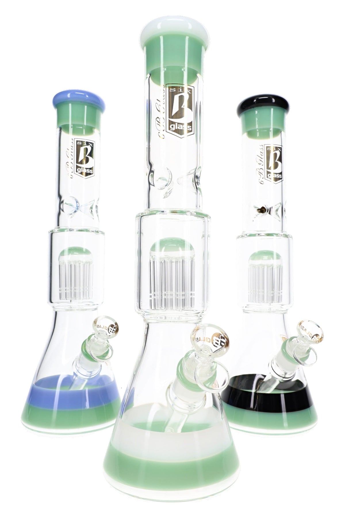 6B 玻璃水煙斗，配 10 臂樹狀過濾器 – 14.5 英寸 – 多種款式