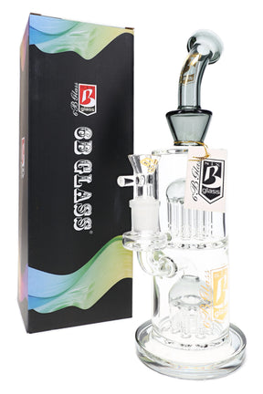 6B Glass Double 8-Arm Tree Perc Straight Bong – 11″ – Assorted Colors