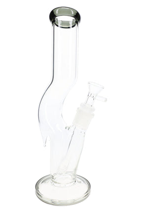 Zig Zag Glass Straight Tube Bong “Swerve Serve” – 11½″