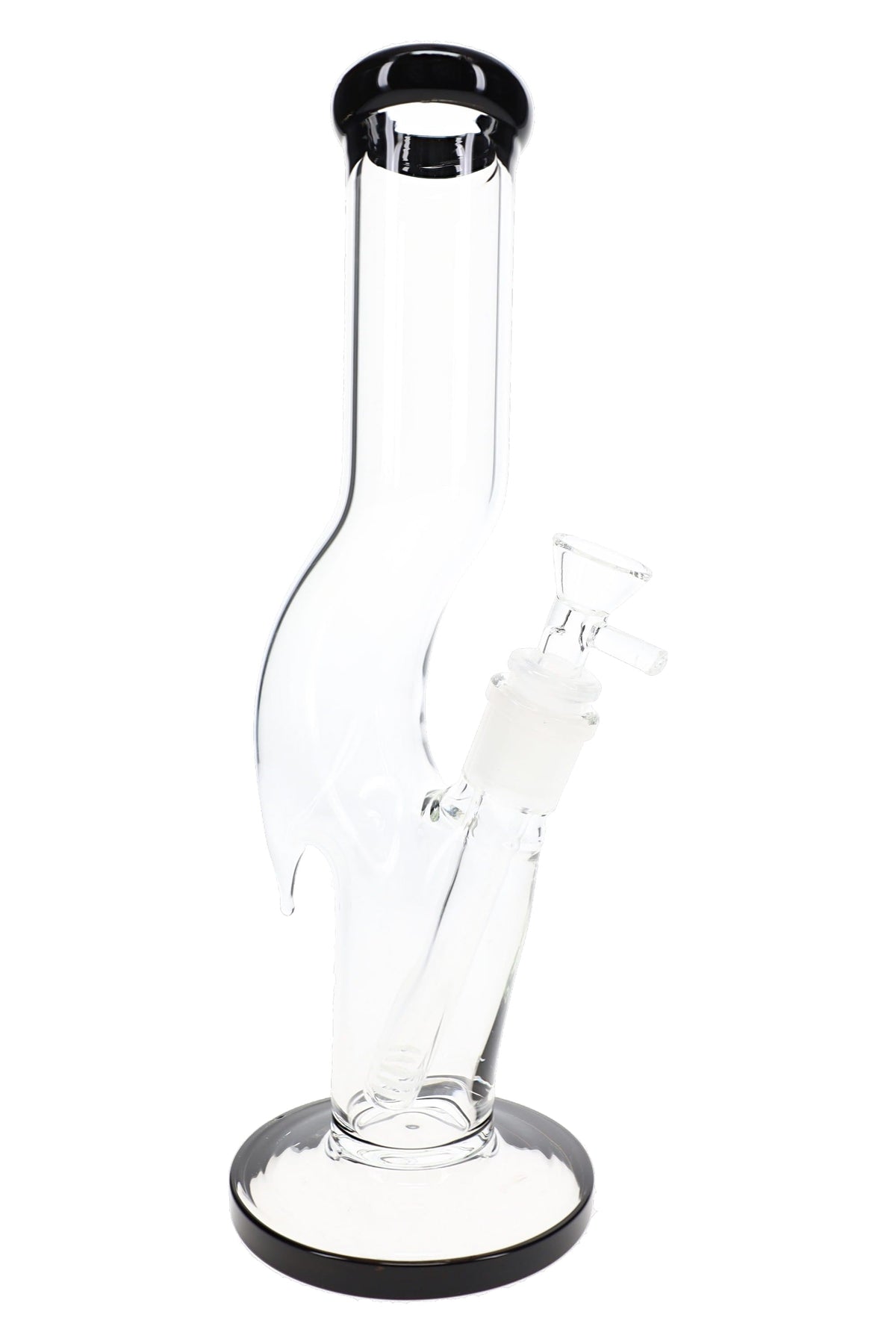 Zig Zag Glass Straight Tube Bong “Swerve Serve” – 11½″