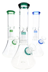 Dome Matrix Glass Beaker Bong “Cool Column” – 11″ – Assorted Colors