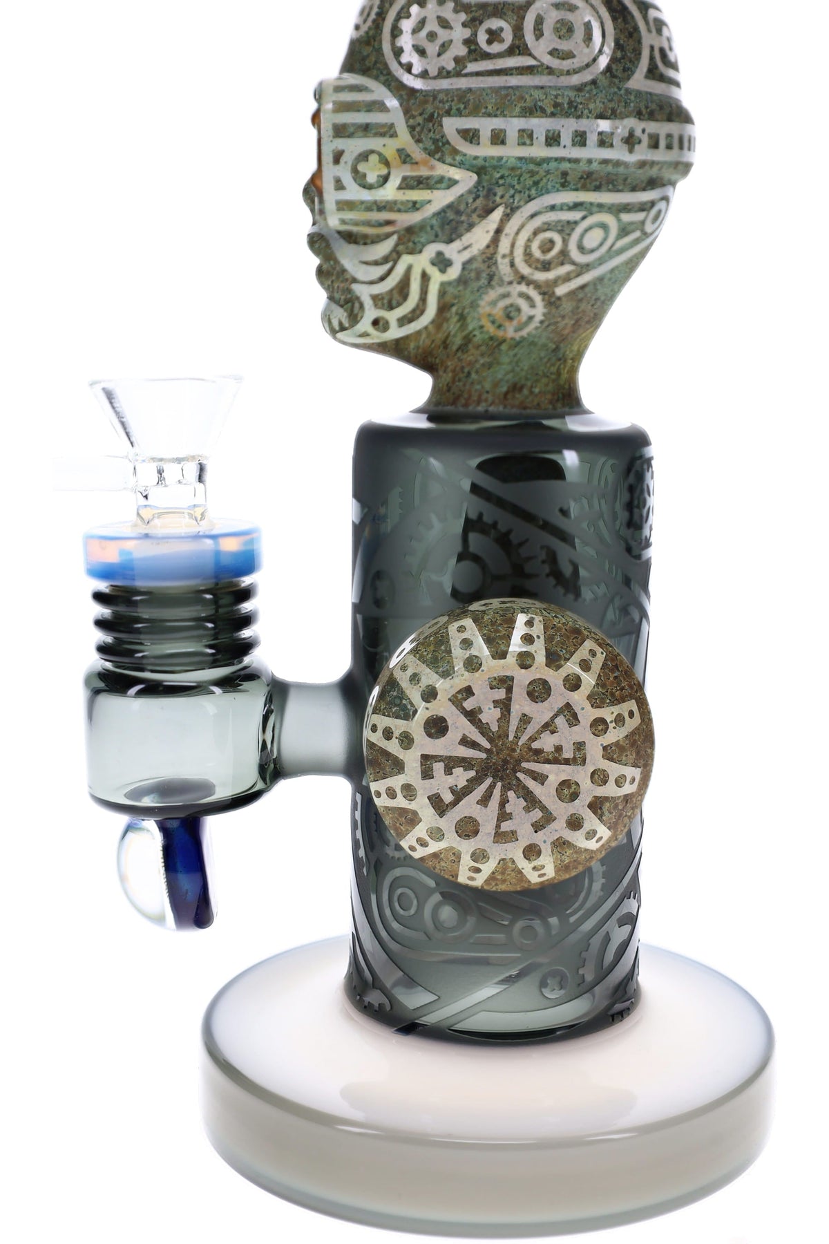 Bong de vidrio alienígena de piedra esmerilada "Visitante antiguo" – 11″ – Surtido