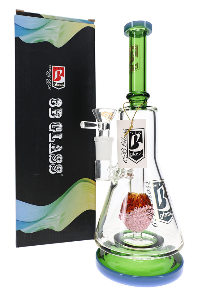 6B Glass Character Perc Beaker Bong – 10½″ – Assorted Colors