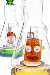 6B Glass Character Perc Beaker Bong – 10½″ – Assorted Colors
