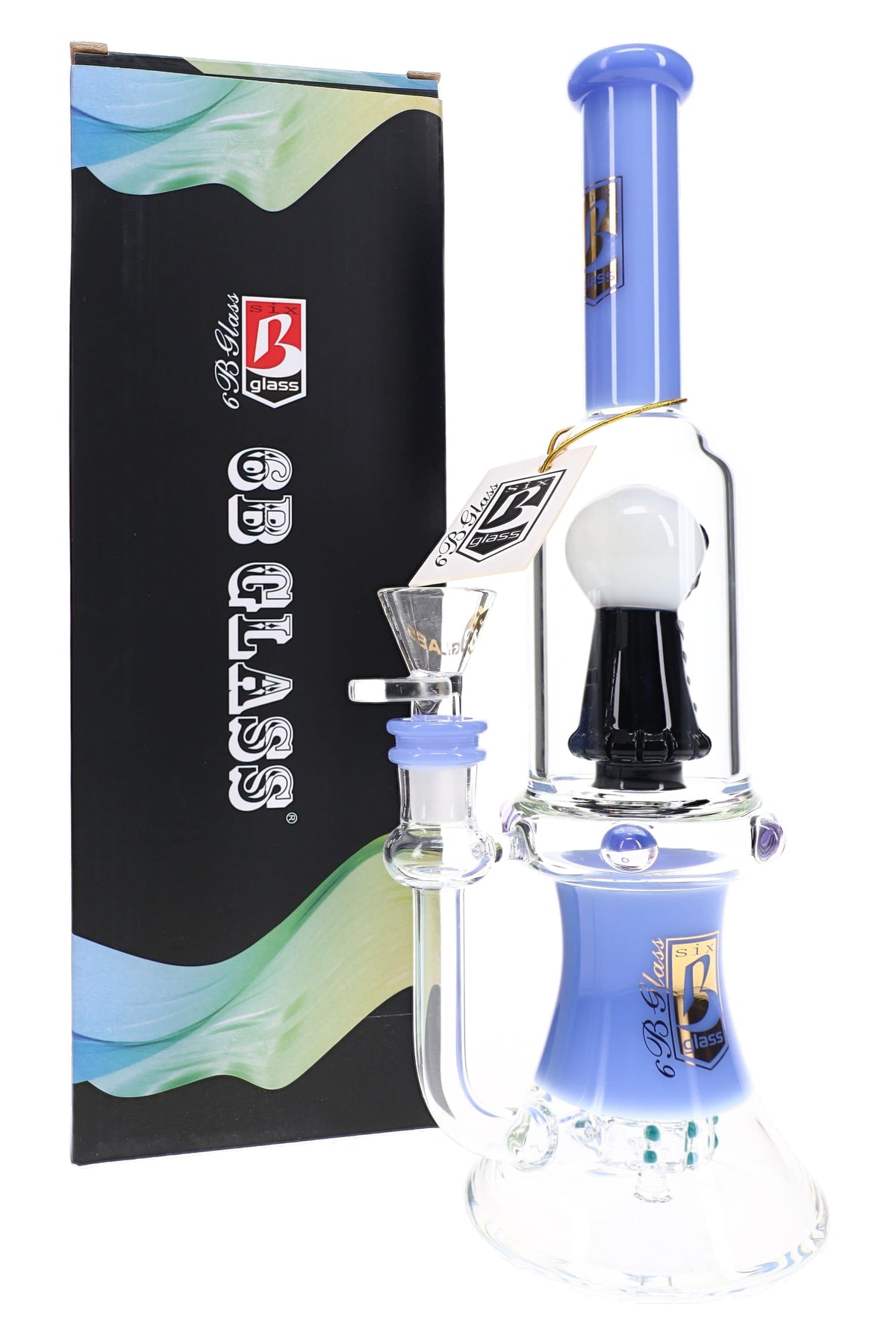 6B Glass Skull Showerhead Perc Bong – 11½″ – Assorted Colors