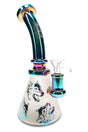 6B Glass Metallic Frosted Wolf Beaker Bong – Showerhead Perc – 8.5″