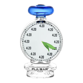 Pulsar 420 Timepiece Bubbler 附件，適用於 Puffco Peak / Pro - 4.25 英吋 / 藍色
