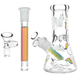 Pulsar Caticorns Design Series Glass Beaker Water Pipe - 8" / 14mm F