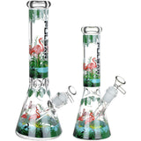 Pulsar Chillin' Flamingos Glass Beaker Water Pipe | 14mm F