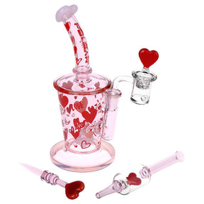 Pulsar 情人節愛心玻璃 Dab Rig 套裝 - 8.5 英吋 / 14 公釐 母頭