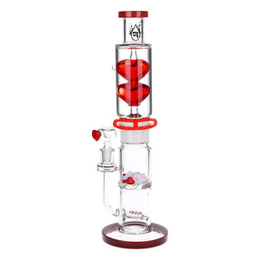 Pulsar 甘油心形玻璃水煙斗連寶石心形 - 13.75 吋 / 14 毫米 F